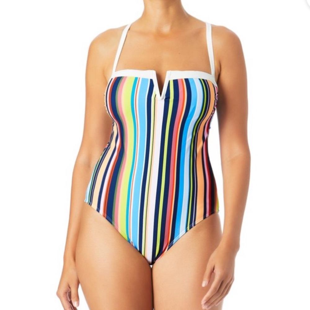 💜Catalina Stripe V-Wire Swimsuit One Piece💜